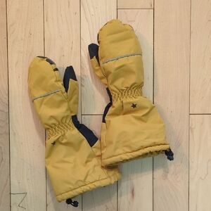 Weedo Lion Kids Yellow Winter Mittens - Insulated Cold-Weather Gloves - 8 Years